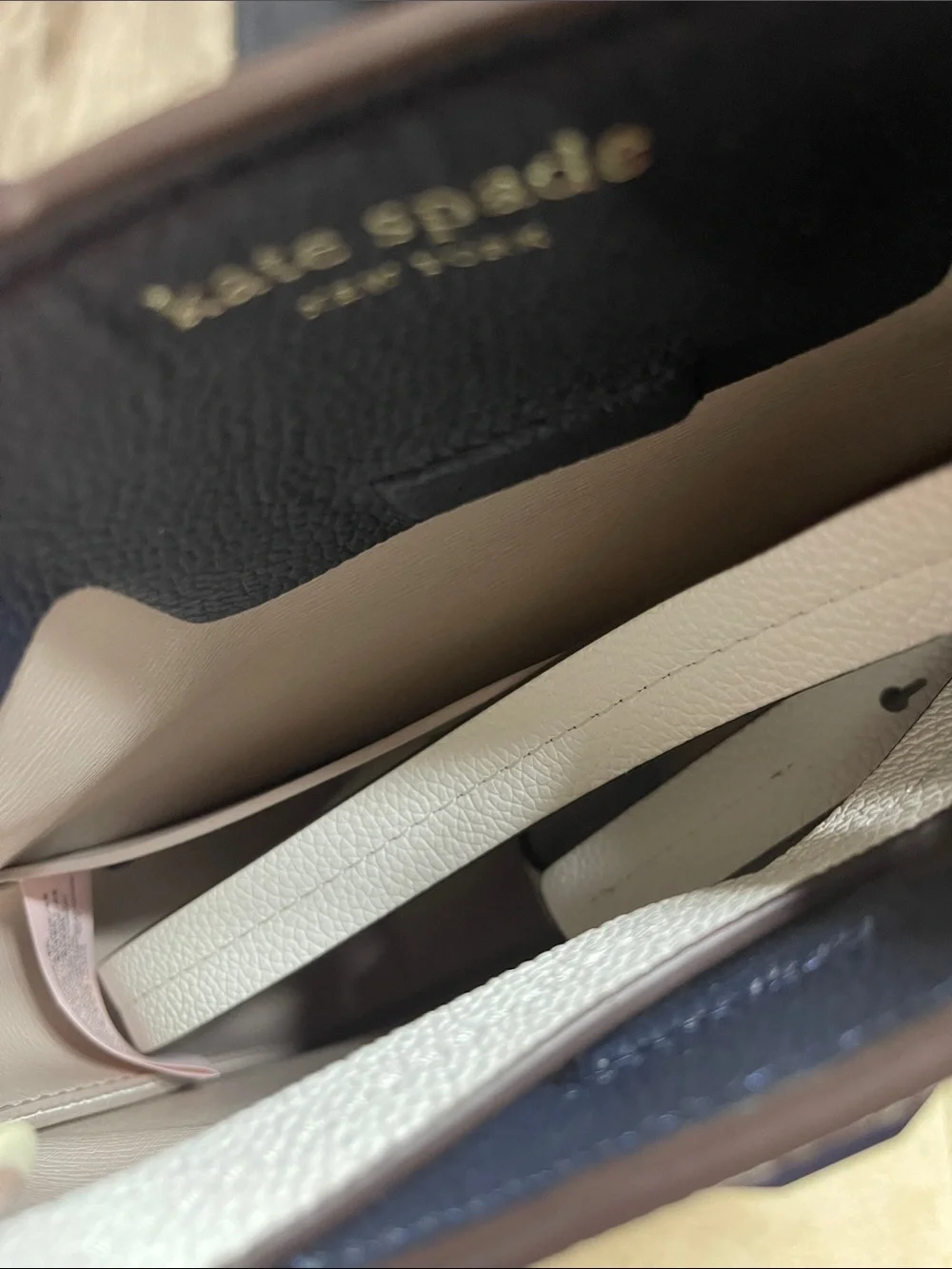 kate spade cream leather